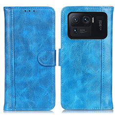 Custodia Portafoglio In Pelle Cover con Supporto D07Y per Xiaomi Mi 11 Ultra 5G Cielo Blu