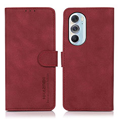 Custodia Portafoglio In Pelle Cover con Supporto D08Y per Motorola Moto Edge X30 5G Rosso