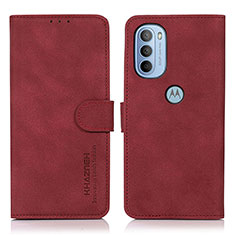 Custodia Portafoglio In Pelle Cover con Supporto D08Y per Motorola Moto G31 Rosso