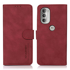Custodia Portafoglio In Pelle Cover con Supporto D08Y per Motorola Moto G51 5G Rosso