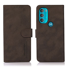 Custodia Portafoglio In Pelle Cover con Supporto D08Y per Motorola Moto G71 5G Marrone