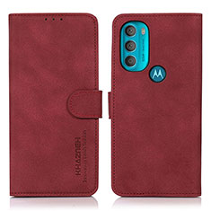 Custodia Portafoglio In Pelle Cover con Supporto D08Y per Motorola Moto G71 5G Rosso