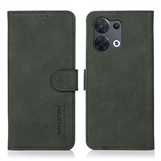 Custodia Portafoglio In Pelle Cover con Supporto D08Y per Oppo Reno8 5G Verde