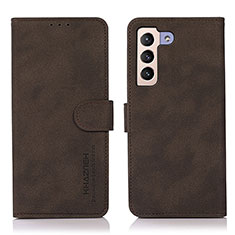 Custodia Portafoglio In Pelle Cover con Supporto D08Y per Samsung Galaxy S21 5G Marrone