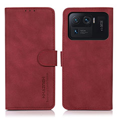 Custodia Portafoglio In Pelle Cover con Supporto D08Y per Xiaomi Mi 11 Ultra 5G Rosso