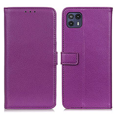 Custodia Portafoglio In Pelle Cover con Supporto D09Y per Motorola Moto G50 5G Viola