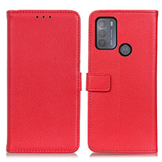 Custodia Portafoglio In Pelle Cover con Supporto D09Y per Motorola Moto G50 Rosso