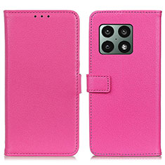 Custodia Portafoglio In Pelle Cover con Supporto D09Y per OnePlus 10 Pro 5G Rosa Caldo
