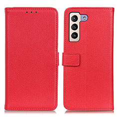 Custodia Portafoglio In Pelle Cover con Supporto D09Y per Samsung Galaxy S21 FE 5G Rosso
