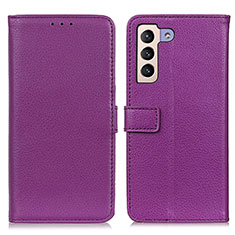 Custodia Portafoglio In Pelle Cover con Supporto D09Y per Samsung Galaxy S21 FE 5G Viola