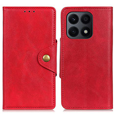 Custodia Portafoglio In Pelle Cover con Supporto D10Y per Huawei Honor X8a 4G Rosso