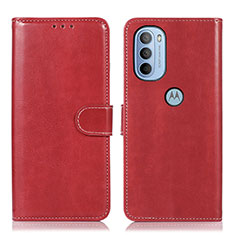 Custodia Portafoglio In Pelle Cover con Supporto D10Y per Motorola Moto G31 Rosso
