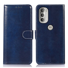 Custodia Portafoglio In Pelle Cover con Supporto D10Y per Motorola Moto G51 5G Blu