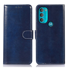 Custodia Portafoglio In Pelle Cover con Supporto D10Y per Motorola Moto G71 5G Blu
