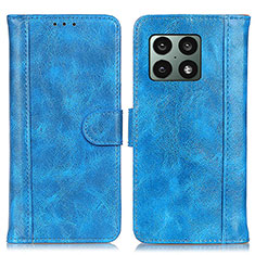 Custodia Portafoglio In Pelle Cover con Supporto D10Y per OnePlus 10 Pro 5G Blu