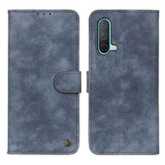 Custodia Portafoglio In Pelle Cover con Supporto D10Y per OnePlus Nord CE 5G Blu