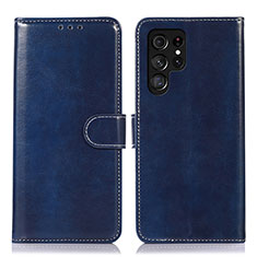 Custodia Portafoglio In Pelle Cover con Supporto D10Y per Samsung Galaxy S21 Ultra 5G Blu