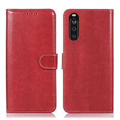 Custodia Portafoglio In Pelle Cover con Supporto D10Y per Sony Xperia 10 III Lite Rosso