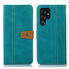 Custodia Portafoglio In Pelle Cover con Supporto D11T per Samsung Galaxy S21 Ultra 5G Verde