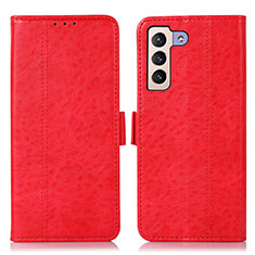 Custodia Portafoglio In Pelle Cover con Supporto D11Y per Samsung Galaxy S22 5G Rosso