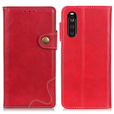 Custodia Portafoglio In Pelle Cover con Supporto D11Y per Sony Xperia 10 III Rosso
