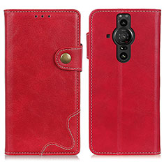 Custodia Portafoglio In Pelle Cover con Supporto D11Y per Sony Xperia PRO-I Rosso