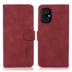 Custodia Portafoglio In Pelle Cover con Supporto D11Y per Xiaomi Poco M5 4G Rosso