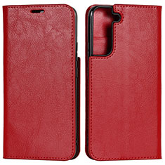 Custodia Portafoglio In Pelle Cover con Supporto D13T per Samsung Galaxy S21 FE 5G Rosso
