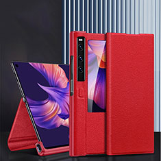 Custodia Portafoglio In Pelle Cover con Supporto DL3 per Huawei Mate Xs 2 Rosso
