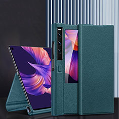 Custodia Portafoglio In Pelle Cover con Supporto DL3 per Huawei Mate Xs 2 Verde