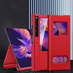 Custodia Portafoglio In Pelle Cover con Supporto DL4 per Huawei Mate Xs 2 Rosso