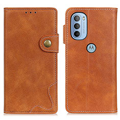 Custodia Portafoglio In Pelle Cover con Supporto DY01 per Motorola Moto G41 Marrone