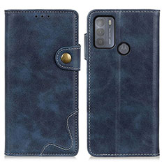 Custodia Portafoglio In Pelle Cover con Supporto DY01 per Motorola Moto G50 Blu