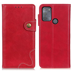 Custodia Portafoglio In Pelle Cover con Supporto DY01 per Motorola Moto G50 Rosso