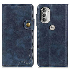 Custodia Portafoglio In Pelle Cover con Supporto DY01 per Motorola Moto G51 5G Blu