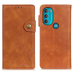 Custodia Portafoglio In Pelle Cover con Supporto DY01 per Motorola Moto G71 5G Marrone
