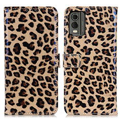 Custodia Portafoglio In Pelle Cover con Supporto DY01 per Nokia C210 Marrone