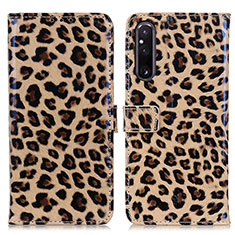 Custodia Portafoglio In Pelle Cover con Supporto DY01 per Sony Xperia 1 V Marrone