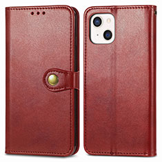 Custodia Portafoglio In Pelle Cover con Supporto F01 per Apple iPhone 13 Mini Rosso