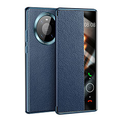 Custodia Portafoglio In Pelle Cover con Supporto F01 per Huawei Mate 40 Blu