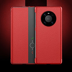 Custodia Portafoglio In Pelle Cover con Supporto F01 per Huawei Mate 40E Pro 4G Rosso