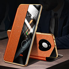Custodia Portafoglio In Pelle Cover con Supporto F02 per Huawei Mate 40 Arancione
