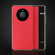 Custodia Portafoglio In Pelle Cover con Supporto F03 per Huawei Mate 40 Pro+ Plus Rosso