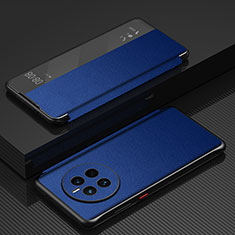 Custodia Portafoglio In Pelle Cover con Supporto GS1 per Huawei Mate 50 Blu
