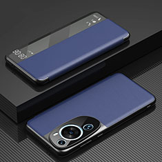 Custodia Portafoglio In Pelle Cover con Supporto GS1 per Huawei P60 Art Blu