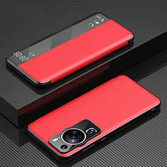 Custodia Portafoglio In Pelle Cover con Supporto GS1 per Huawei P60 Pro Rosso