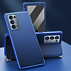 Custodia Portafoglio In Pelle Cover con Supporto GS1 per Oppo Reno6 Pro+ Plus 5G Blu