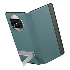 Custodia Portafoglio In Pelle Cover con Supporto GS3 per Huawei Mate X3 Verde