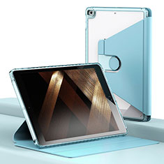 Custodia Portafoglio In Pelle Cover con Supporto H01 per Apple iPad 10.2 (2020) Azzurro
