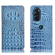 Custodia Portafoglio In Pelle Cover con Supporto H01P per Motorola Moto Edge X30 5G Cielo Blu